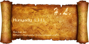 Hunyady Lili névjegykártya